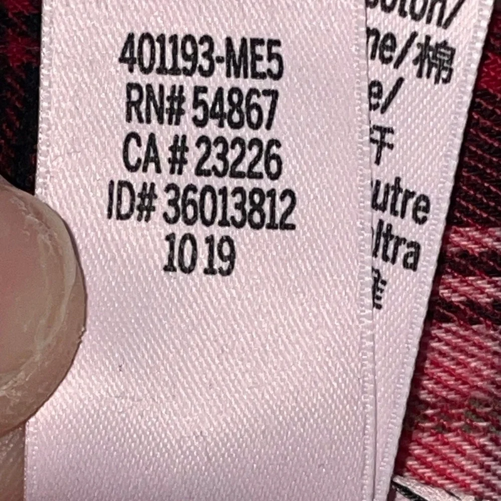 Victoria's Secret Plaid Flannel Pajama Romper Tie Red Black Pink Silver Size M - Picture 12 of 12